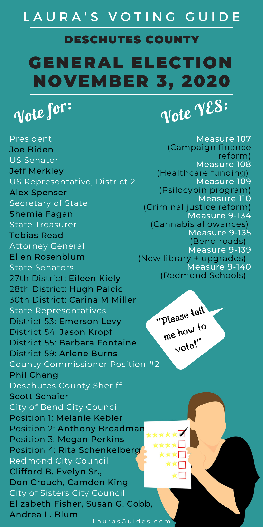 2020 General Election Voting Guide: Deschutes County - November 3, 2020
